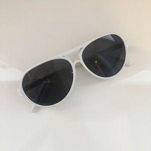 White Aviator Sunglasses
